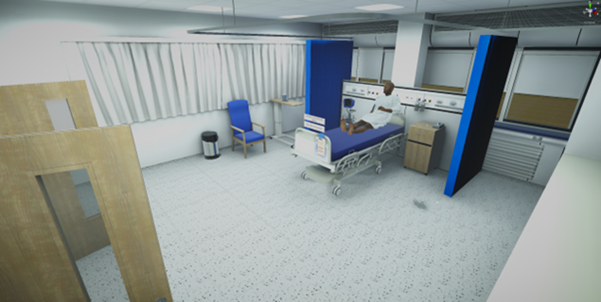 An example of an infection control scenario in VR