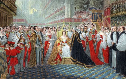 An image depicting the coronation of Queen Victoria